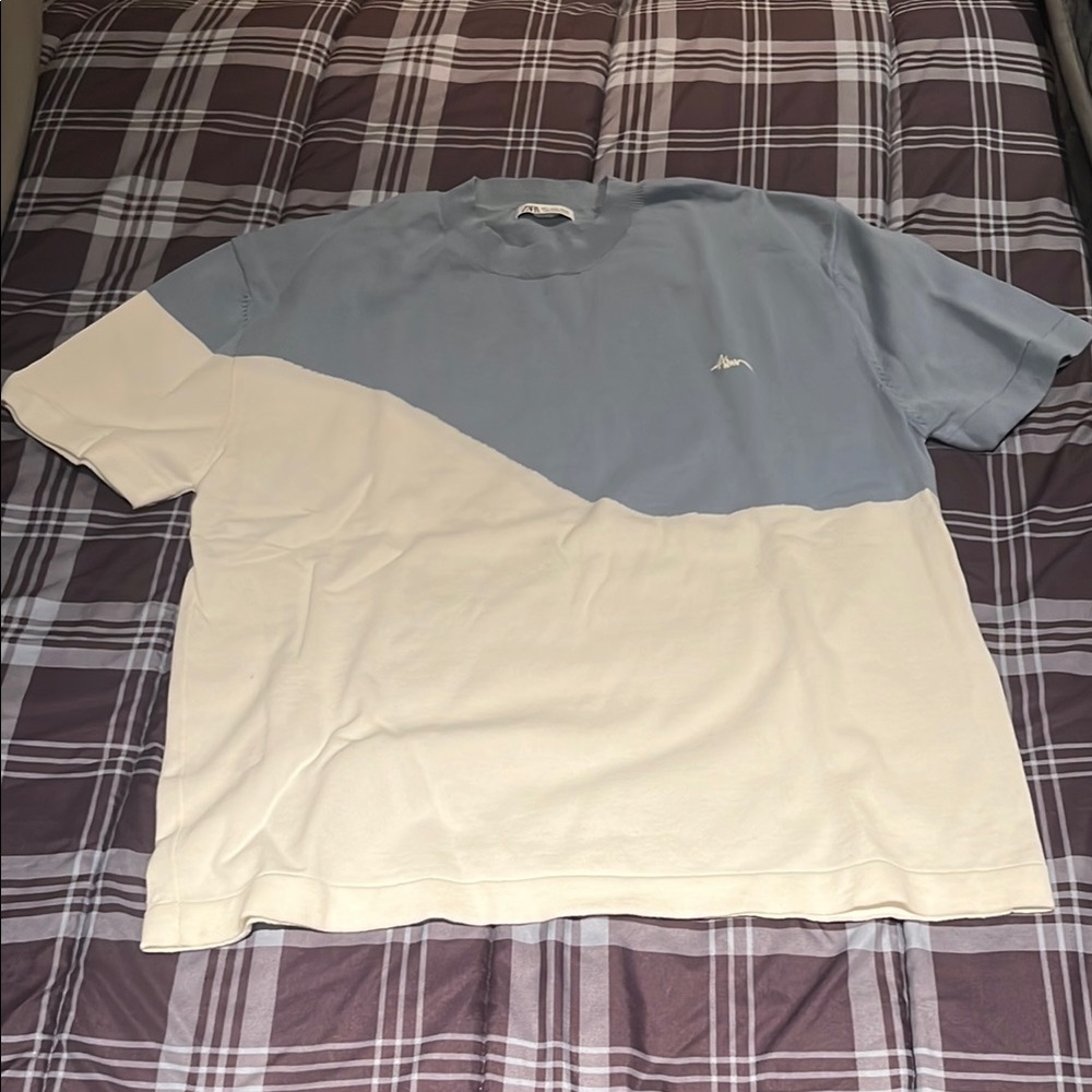 Kangol Blue and White Colorblock T-Shirt